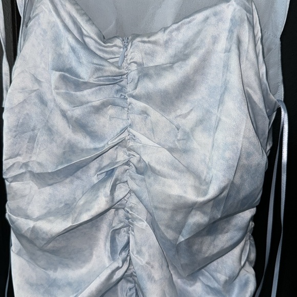 Blue tie dye satin like dress - Picture 6 of 8